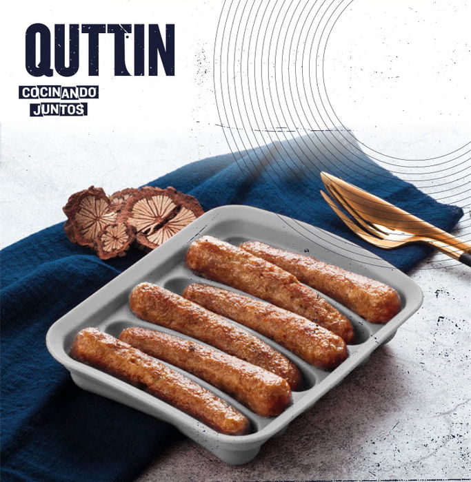 Quttin Molde para Salchichas de Silicona para Microondas 18 cm x 3 cm x 18.5 cm (24 Unidades)