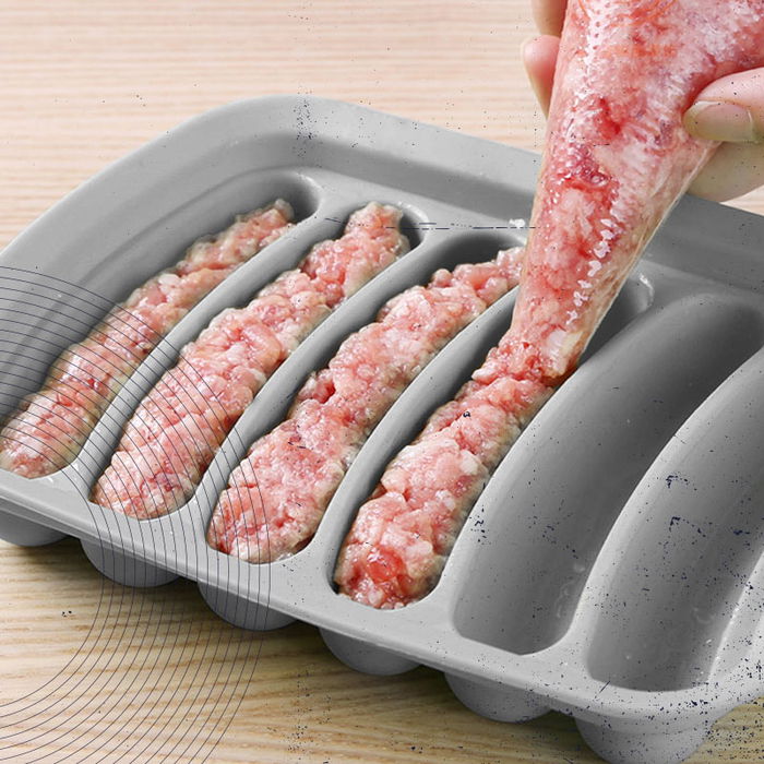 Quttin Molde para Salchichas de Silicona para Microondas 18 cm x 3 cm x 18.5 cm (24 Unidades)