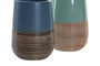DKD Home Decor Vaso Gres Azul Verde 7.5 x 11 x 7.5 cm (12 Unidades)