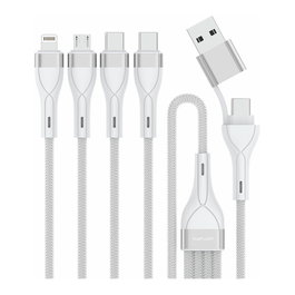 4smarts Cable de Carga USB-C/A 4en2 1.2m Blanco 541024
