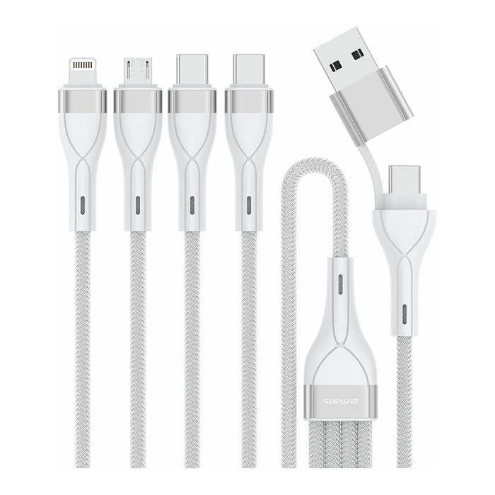 4smarts Cable USB Multi-Ladekabel 4in2 1,2m Blanco 4smarts Cable USB Multi-Ladekabel 4in2 1,2m Blanco