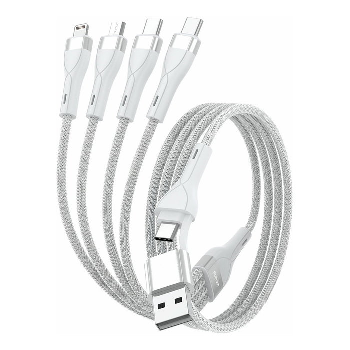 4smarts Cable de Carga USB-C/A 4en2 1.2m Blanco 541024