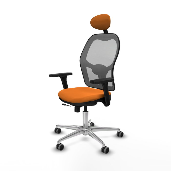 PIQUERAS Y CRESPO Silla de oficina Jorquera Naranja y Gris con Mecanismo Sincro/Traslack PIQUERAS Y CRESPO Silla de oficina Jorquera Naranja y Gris con Mecanismo Sincro/Traslack