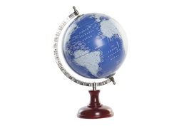 DKD Home Decor Globo Terráqueo de Mango y PVC Azul 23x20x33 cm