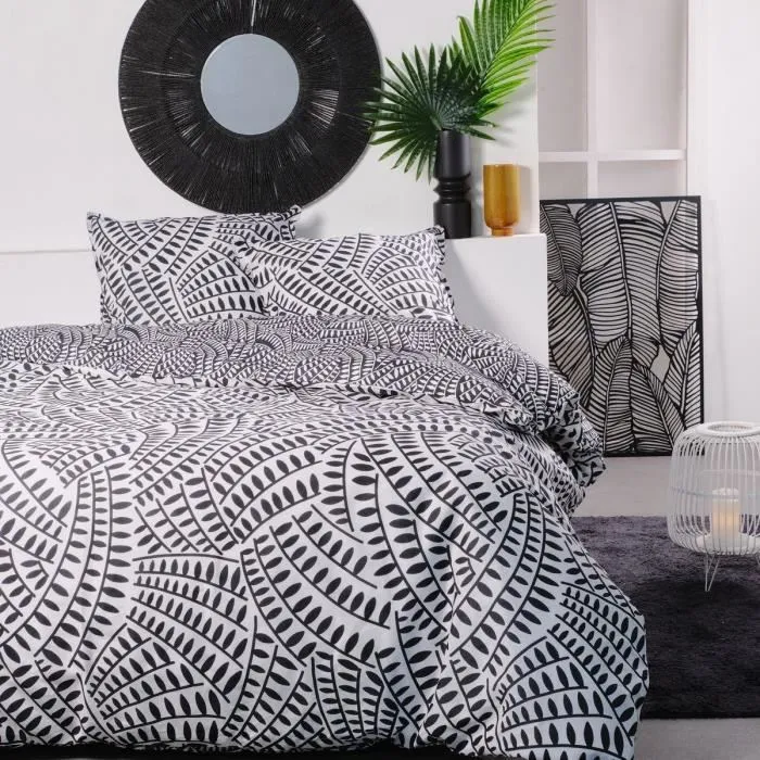 Today TOD3574641203122 Juego de Cama Doble 260x240 cm 100% Algodón Blanco y Negro Today TOD3574641203122 Juego de Cama Doble 260x240 cm 100% Algodón Blanco y Negro