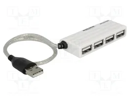 DeLOCK USB 2.0 Hub externo de 4 puertos Blanco
