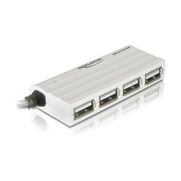 DeLOCK Hub USB 2.0 de 4 Puertos, 480 Mbit/s, Blanco, Plug and Play, Compatible con Windows 2000 a Vista, Referencia: passiv