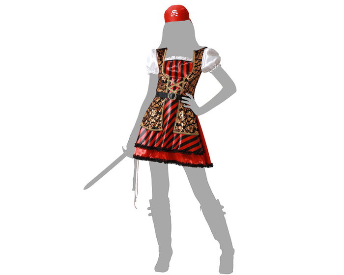 Disfraz Pirata Mujer Adulto Rojo XL Disfraz Pirata Mujer Adulto Rojo XL