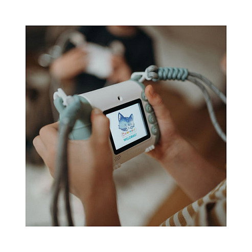 Kidywolf Sofortbildkamera e Impresora Instantánea para Niños, Cámara Digital Infantil con Pantalla 2.4", 8 MP, SD, USB-C - Verde y Blanco