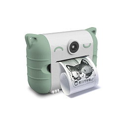 Kidywolf Sofortbildkamera e Impresora Instantánea para Niños, Cámara Digital Infantil con Pantalla 2.4", 8 MP, SD, USB-C - Verde y Blanco