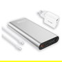 Realpower Powerbank PB-20000PD Pro, 20000mAh, Power Delivery 100W, Quick Charge 3.0, Carcasa Aluminio, Incluye Cable USB-C