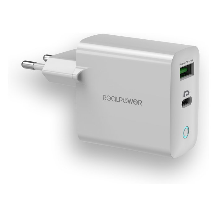 Realpower Powerbank PB-20000PD Pro, 20000mAh, Power Delivery 100W, Quick Charge 3.0, Carcasa Aluminio, Incluye Cable USB-C