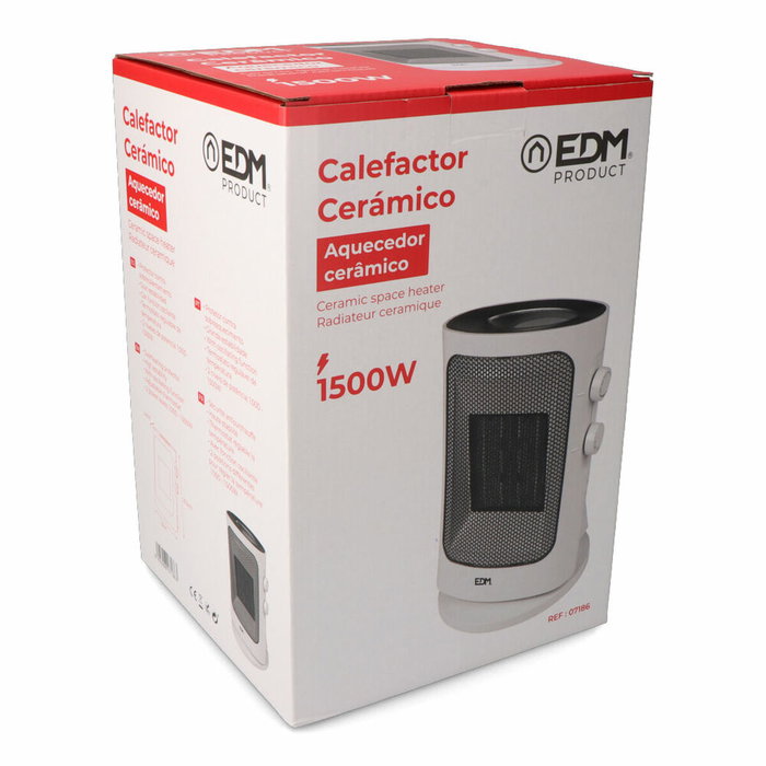 Edm Calefactor vertical oscilante 1000 - 1500 W blanco