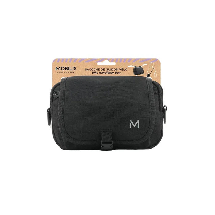 Mobilis 070003 Bolsa para Bicicleta Frontal para Manillar Impermeable Reflectante - Negro 21x15x6 cm