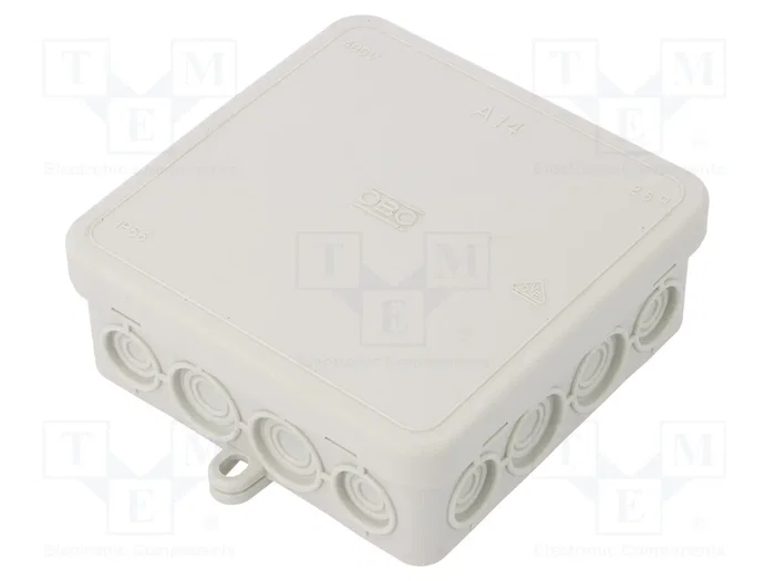 OBO Bettermann OBO A 14 Caja de derivación de cables 100x100x38 PE gris claro RAL7035 OBO Bettermann OBO A 14 Caja de derivación de cables 100x100x38 PE gris claro RAL7035