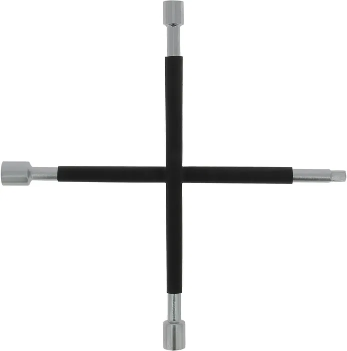 Aeg Llave Cruzada Reforzada Extractor con Enchufes 17/19/21 mm y Cuadrado 1/2" Acero Inoxidable