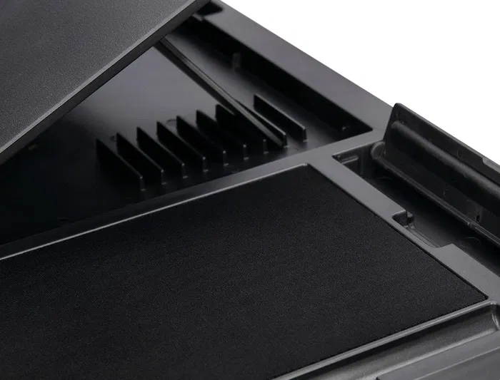 Q-connect Soporte Portátil Multifuncional Ajustable Hasta 17 Pulgadas, Soporte Movil y Ratón, 7 Ángulos, Negro