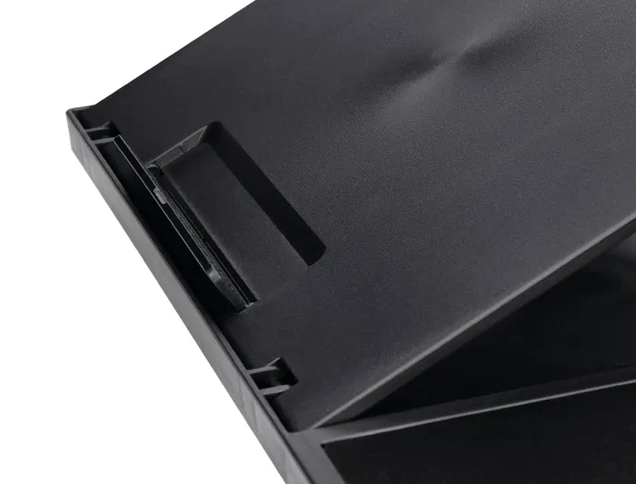 Q-connect Soporte Portátil Multifuncional Ajustable Hasta 17 Pulgadas, Soporte Movil y Ratón, 7 Ángulos, Negro