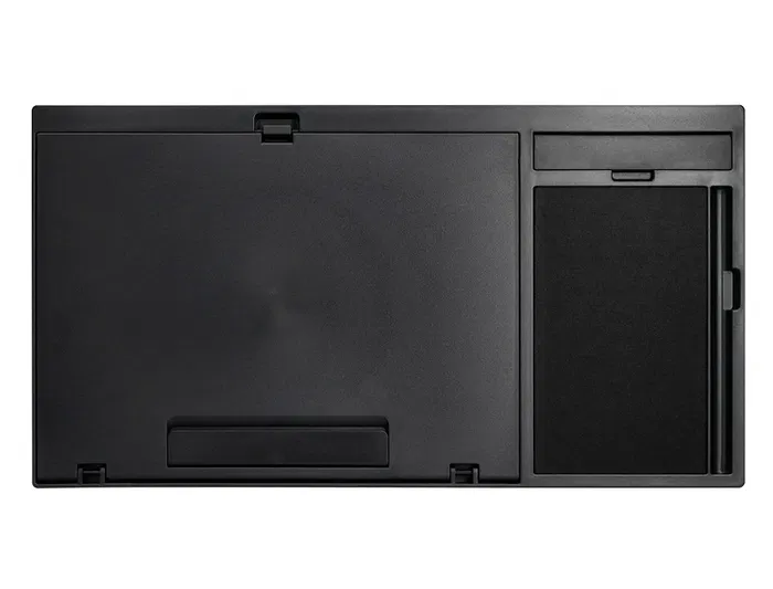 Q-connect Soporte Portátil Multifuncional Ajustable Hasta 17 Pulgadas, Soporte Movil y Ratón, 7 Ángulos, Negro