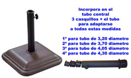 BAMBU Base para Sombrilla Cuadrada Chocolate D=48x42x11=12 KG