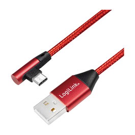 LogiLink Cable USB 2.0 Tipo-C a USB tipo A, 1 m, Rojo