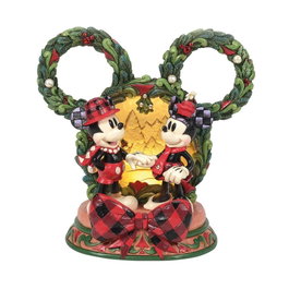 Enesco Figura Diorama Disney Mickey y Minnie con luz LED