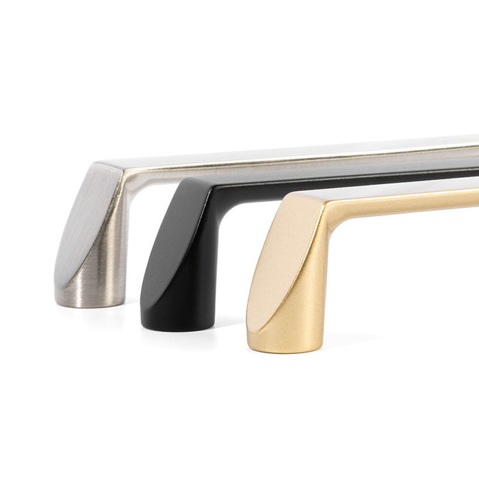 GIUSTI Tirador de Puerta Alan de Zamak - Niquel Satinado, Oro Satinado, Negro Mate - Distancia entre Agujeros 96 mm