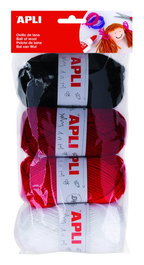 APLI Ovillos de Lana Tonos Rojos Pack de 4