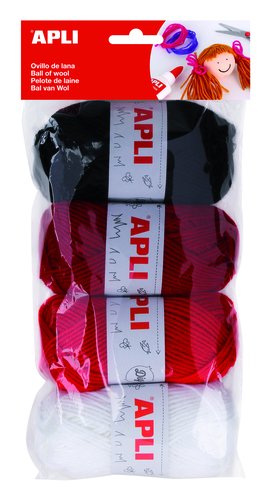 APLI Ovillos de Lana Tonos Rojos Pack de 4 APLI Ovillos de Lana Tonos Rojos Pack de 4