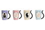 DKD Home Decor Mug Lila Azul Porcelana 5.7 x 12 x 8.2 cm (12 Unidades) 400ml Apto Microondas y Lavavajillas
