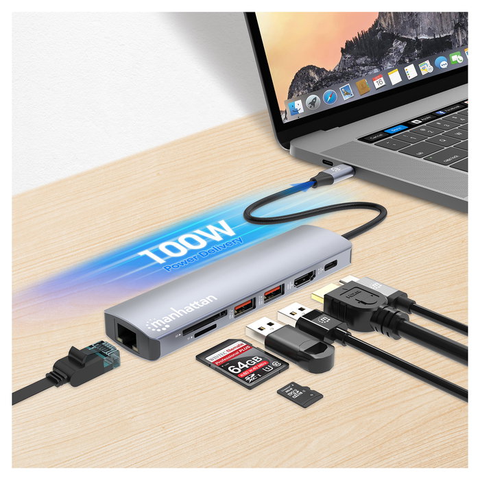 MANHATTAN 7-in-1 Dockingstation USB-C con 1xHDMI y 2xUSB 10Gb/s MANHATTAN 7-in-1 Dockingstation USB-C con 1xHDMI y 2xUSB 10Gb/s