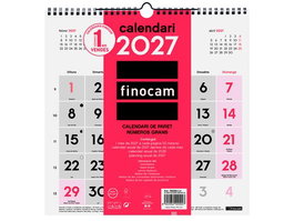 FINOCAM Calendario de pared 2027 Catalán con números grandes