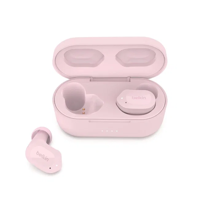 Belkin SOUNDFORM Play Auriculares Inalámbricos Bluetooth 5.2 True Wireless (TWS) Intraurales con Cancelación de Ruido y Micro, Rosa, 38h Autonomía