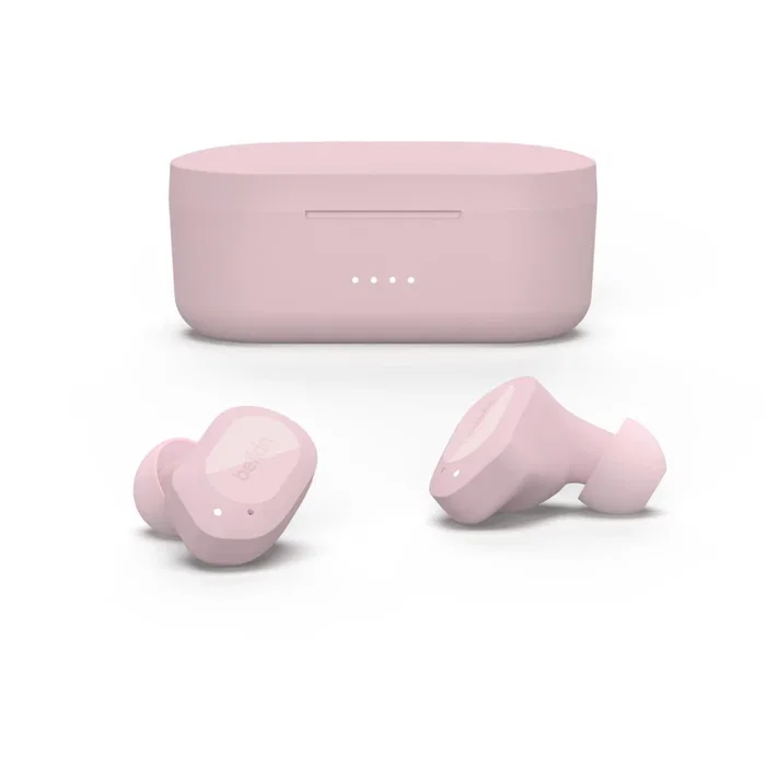 Belkin SOUNDFORM Play Auriculares Inalámbricos Bluetooth 5.2 True Wireless (TWS) Intraurales con Cancelación de Ruido y Micro, Rosa, 38h Autonomía