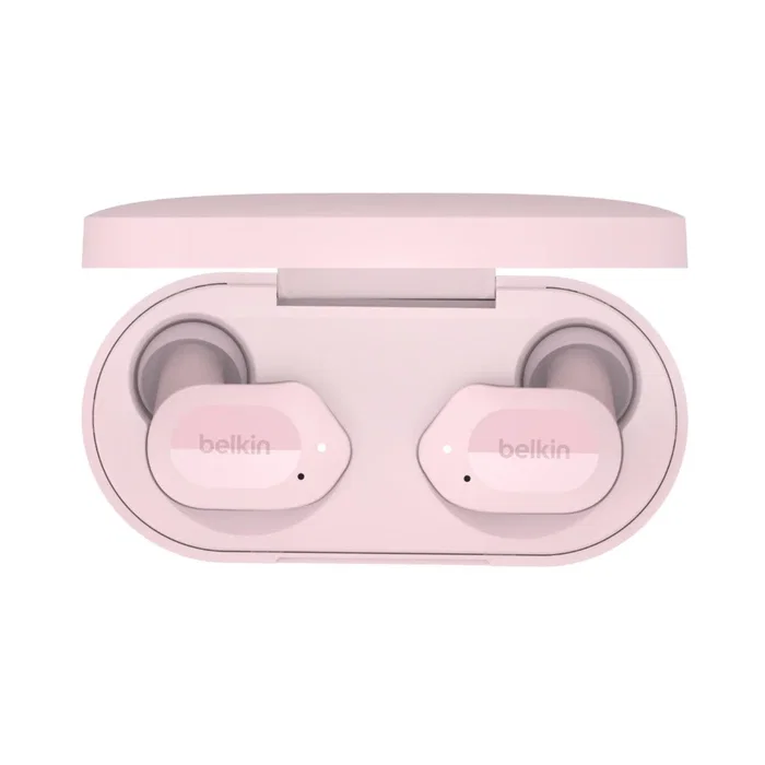 Belkin SOUNDFORM Play Auriculares Inalámbricos Bluetooth 5.2 True Wireless (TWS) Intraurales con Cancelación de Ruido y Micro, Rosa, 38h Autonomía