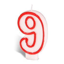 Best Products Vela N°9 Cera Repostería Rojo / Blanco