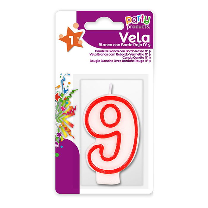 Best Products Vela N°9 Cera Repostería Rojo / Blanco Best Products Vela N°9 Cera Repostería Rojo / Blanco