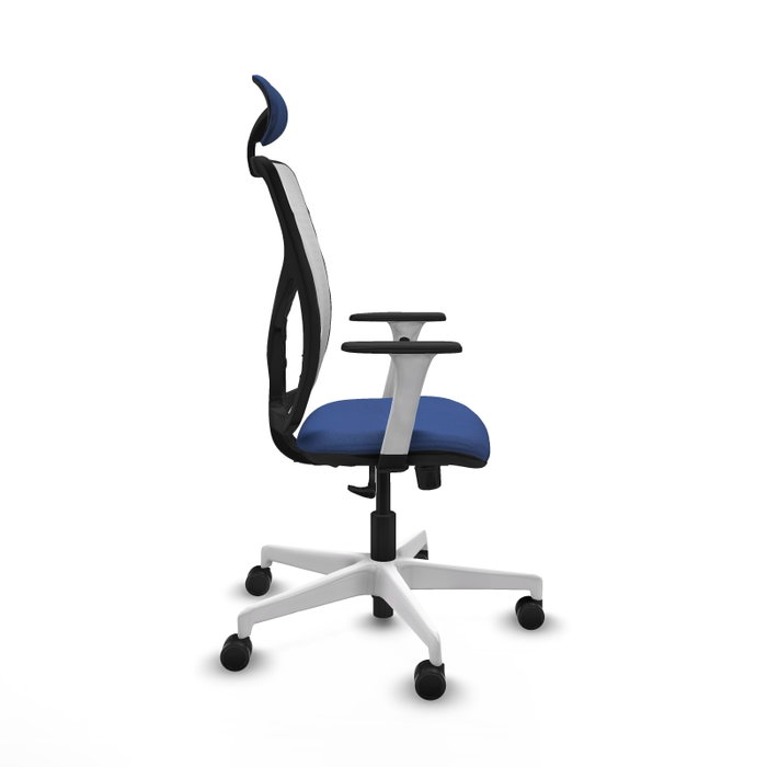 PIQUERAS Y CRESPO Silla de oficina Motilla con mecanismo Sincro, Azul marino y Blanco