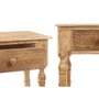 Giftdecor Mesa Recibidor 2 Cajones Hojas Natural Marrón