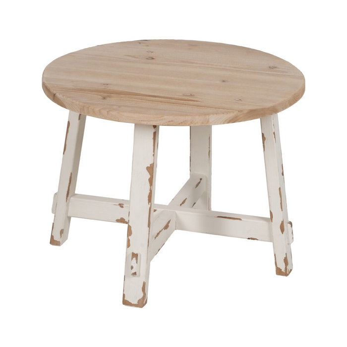 Ixia Mesa de Centro Natural-Blanco 60 x 60 x 45 cm