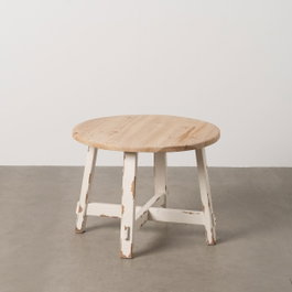 Ixia Mesa de Centro Natural-Blanco 60 x 60 x 45 cm