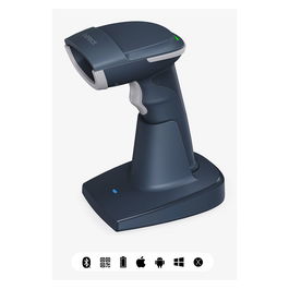 Inateck Lector de Códigos de Barras Portátil BCST-54_blue, Escáner CMOS 1D/2D Inalámbrico y Cableado, Bluetooth, USB, Lector de Códigos 1D y 2D, Color Azul