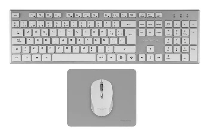 Tacens Zenith Combo Inalámbrico 3 en 1 con Tecla Copilot AI, Blanco