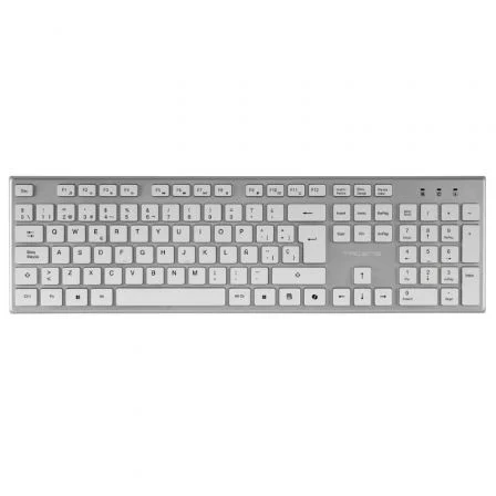 Tacens Zenith Low Profile Teclado Español Inalámbrico con Mouse y Alfombrilla 3200 DPI Blanco