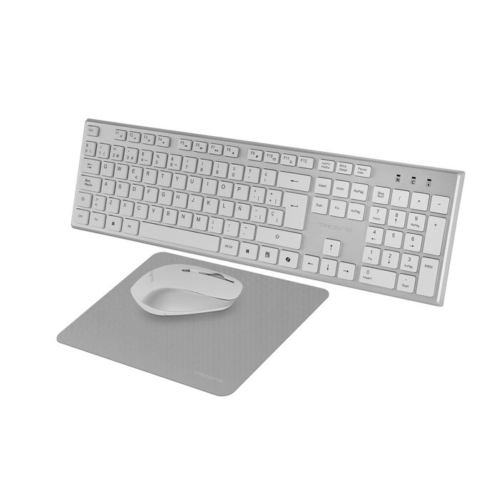 Tacens Zenith Combo Inalámbrico 3 en 1 con Tecla Copilot AI y Ratón 3200 DPI - Blanco