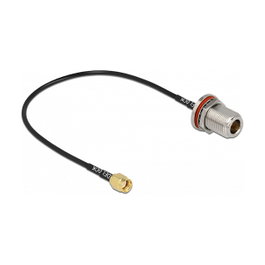 DeLOCK Cable de antena coaxial RG-174 RP-SMA hembra a N macho 30 cm