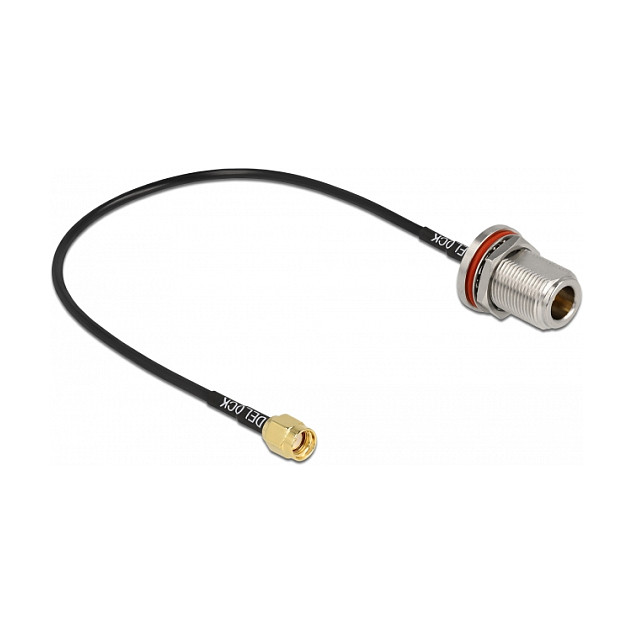 DeLOCK Cable de antena coaxial RG-174 RP-SMA hembra a N macho 30 cm DeLOCK Cable de antena coaxial RG-174 RP-SMA hembra a N macho 30 cm