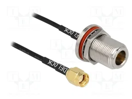DeLOCK Cable de antena coaxial RG-174 RP-SMA hembra a N macho 30 cm