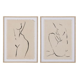 Cuadro Impresión Silueta 2/M Decoración 45 X 3 X 60 cm (Set de 2)