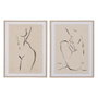 Cuadro Impresión Silueta 2/M Decoración 45 X 3 X 60 cm (Set de 2)